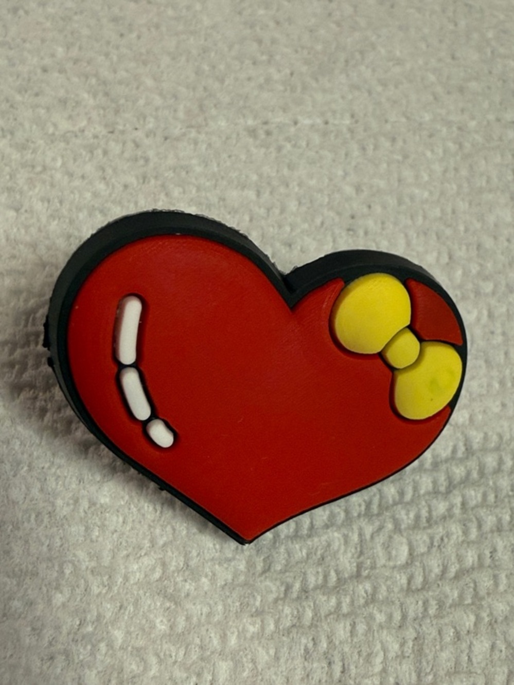 Red Heart Shoe Charm with Yellow Bow